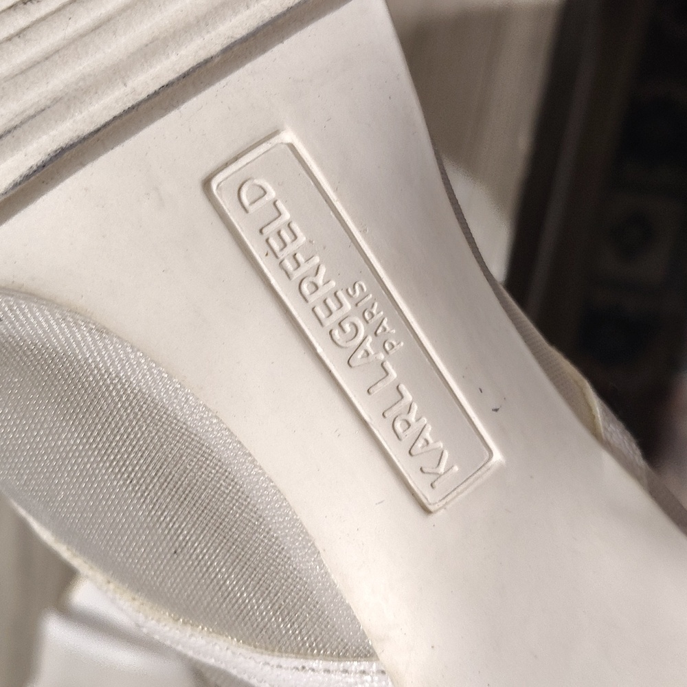 Karl Lagerfeld Elegant White Mesh Ankle Boots Size Women's 8 - Picture 10 of 12